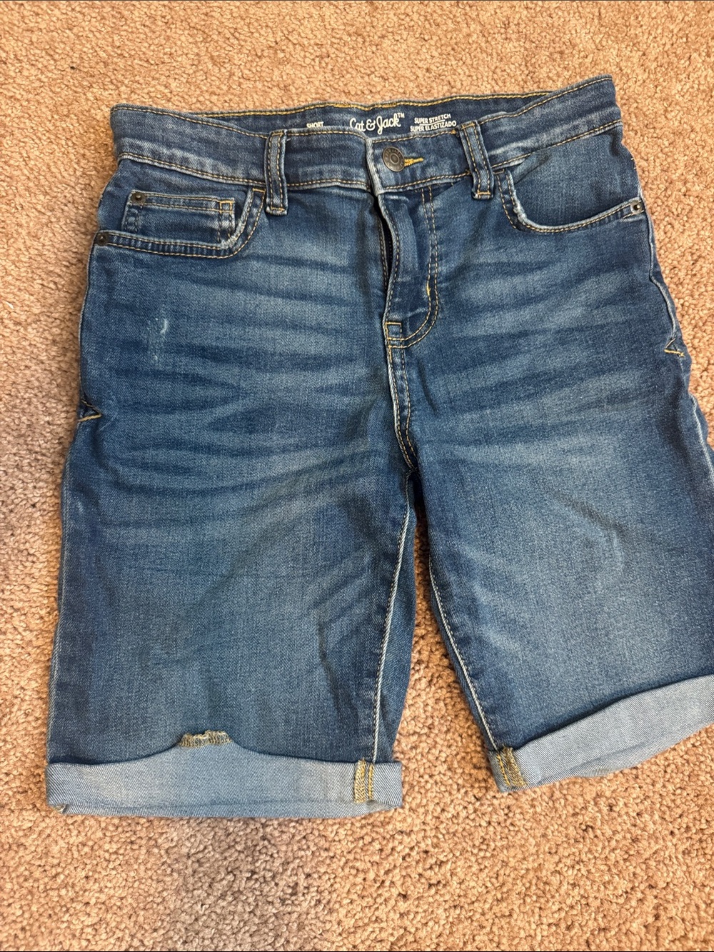 Cat & Jack Medium Blue Rolled Hem Denim Shorts